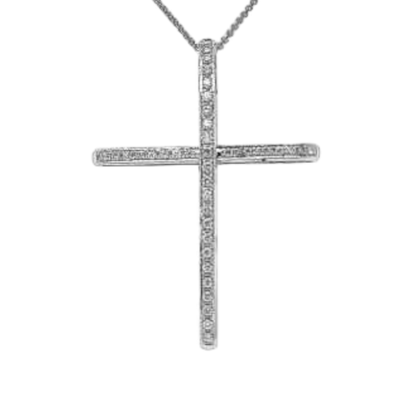 Goud & diamanten 'Kruis' hanger