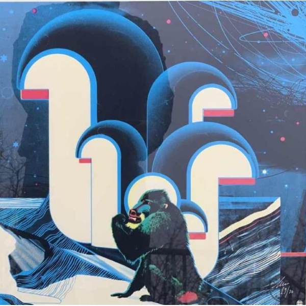 Serigraphy illustration futurist Sam Chivers numbered 19/30 Brighton GB