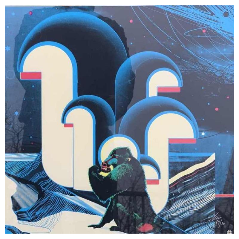 Sérigraphie illustration futuriste Sam Chivers numérotée 19/30 Brighton GB
