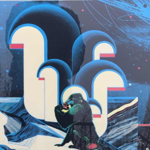 Sérigraphie illustration futuriste Sam Chivers numérotée 19/30 Brighton GB