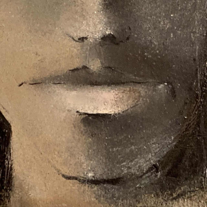 Luc Genot (1943-1995) face of a young woman oil on canvas