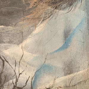 Luc Genot (1943-1995) visage de jeune femme huile sur toile