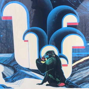 Sérigraphie illustration futuriste Sam Chivers numérotée 19/30 Brighton GB