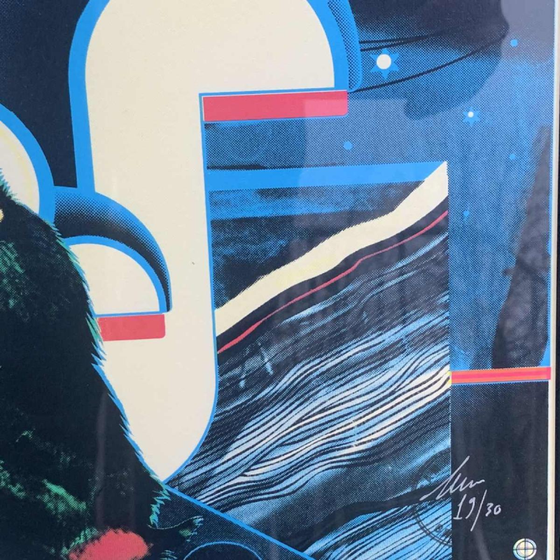 Zeefdruk illustratie futuristisch Sam Chivers genummerd 19/30 Brighton GB