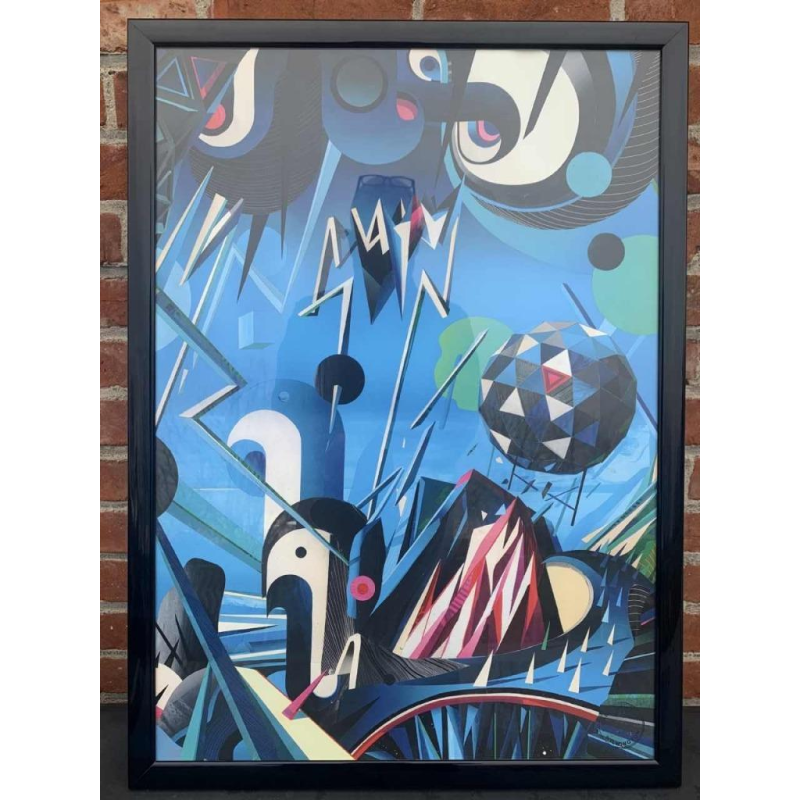 Serigraphy illustration futurist Sam Chivers numbered 20/100 Wilmington GB