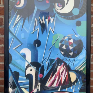 Zeefdruk illustratie futuristisch Sam Chivers genummerd 20/100 Wilmington GB