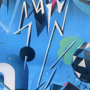 Zeefdruk illustratie futuristisch Sam Chivers genummerd 20/100 Wilmington GB