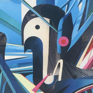 Zeefdruk illustratie futuristisch Sam Chivers genummerd 20/100 Wilmington GB