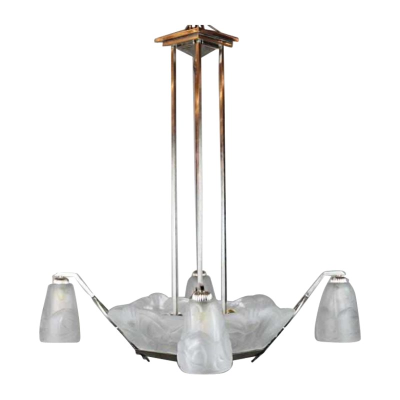 suspension art- déco signée Degue vers 1930