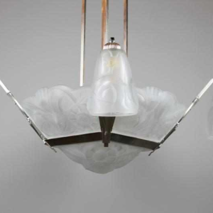 Art Deco hanglamp van Degue circa 1930