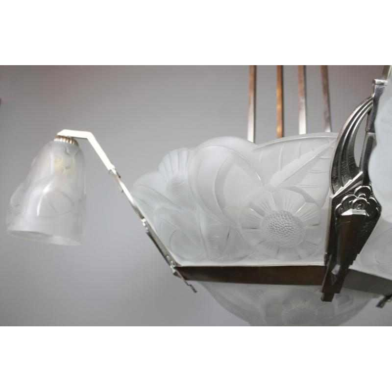 suspension art- déco signée Degue vers 1930