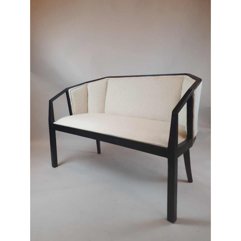 Banquette Art Déco complètement restaurée et regarnie, ca 1930