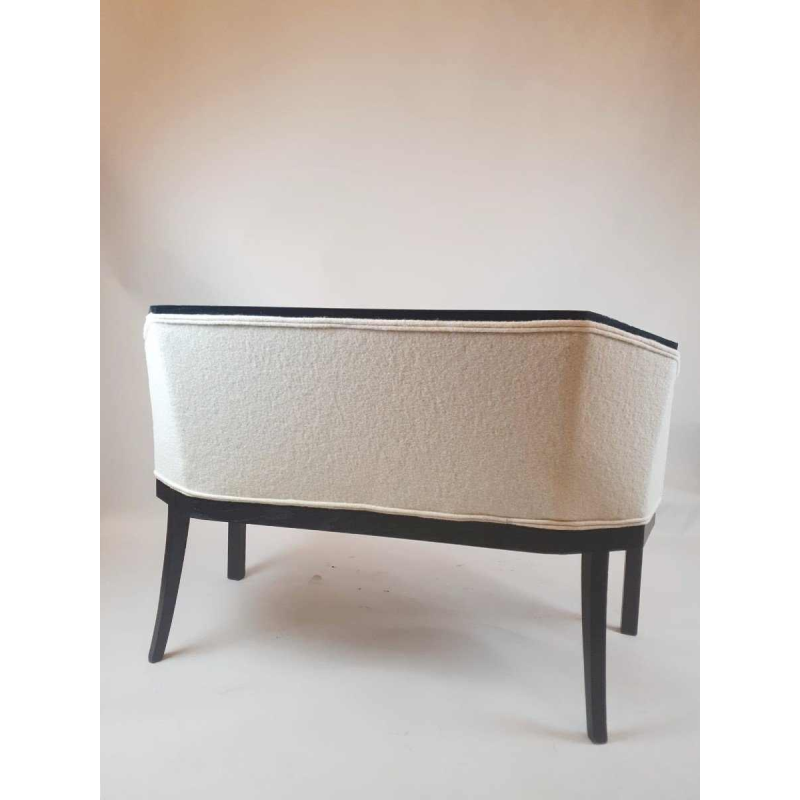 Art Deco bank, volledig gerestaureerd en opnieuw bekleed, ca 1930