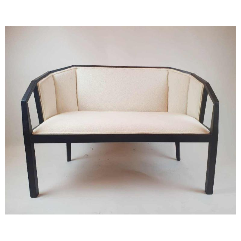 Art Deco bench seat, completely restored and reupholstered, ca 1930