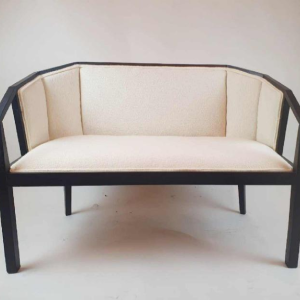 Art Deco bench seat, completely restored and reupholstered, ca 1930