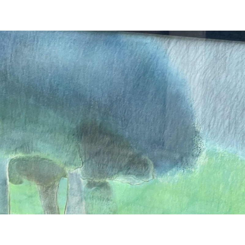 Ninette Ferard (Namur 1933-) pastel « Jeune femme assise contre un arbre »