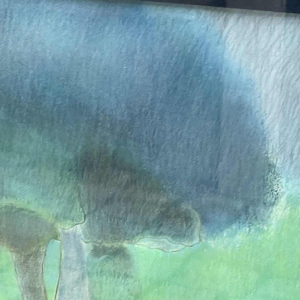 Ninette Ferard (Namen 1933-) pastel Jonge vrouw zittend tegen een boom