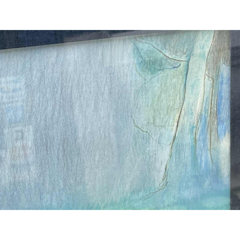 Ninette Ferard (Namen 1933-) pastel Jonge vrouw zittend tegen een boom