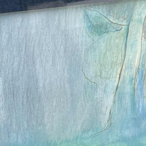 Ninette Ferard (Namen 1933-) pastel Jonge vrouw zittend tegen een boom