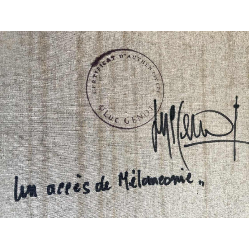 luc GENOT (1943-1995) huile sur toile « Un accès de mélancolie »