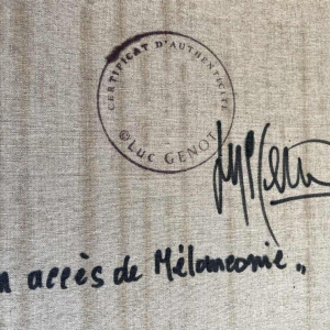 luc GENOT (1943-1995) huile sur toile « Un accès de mélancolie »