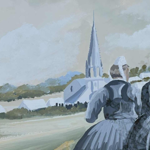 Thierry GUILLEMOT (1957-) « Procession à Sainte Anne la Palud Bretagne » olie