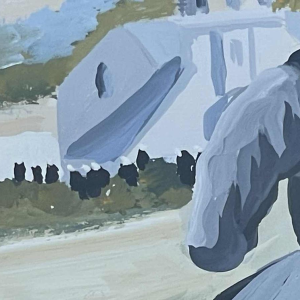 Thierry GUILLEMOT (1957-) « Procession à Sainte Anne la Palud Bretagne » oil