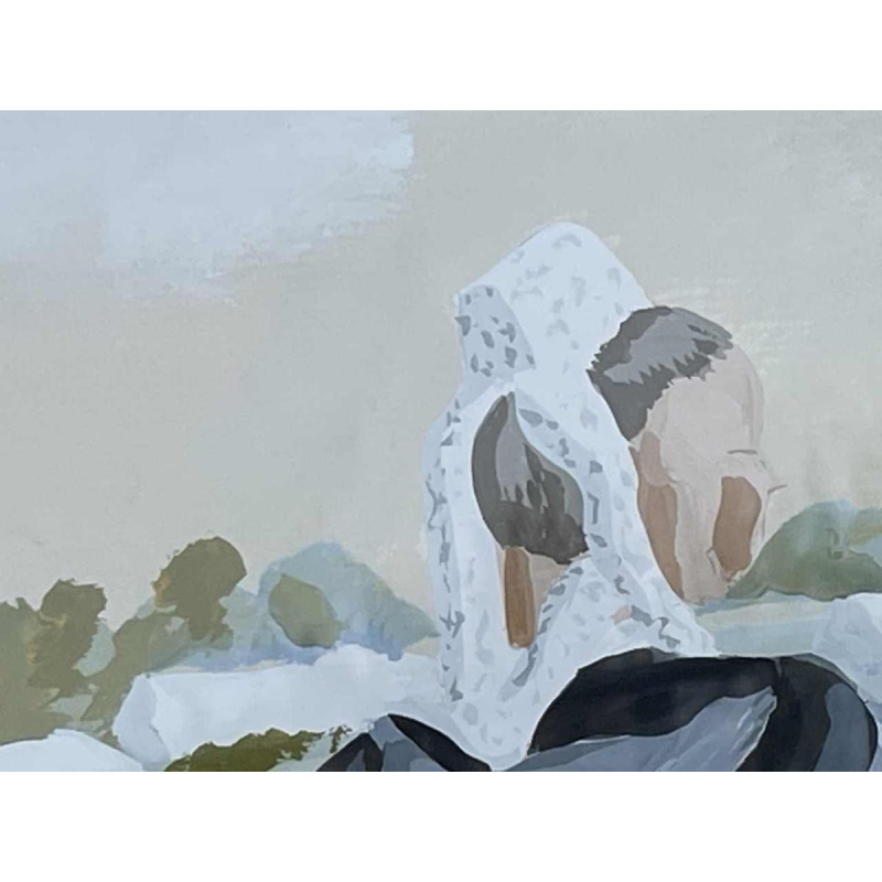 Thierry GUILLEMOT (1957-) « Procession à Sainte Anne la Palud Bretagne » olie