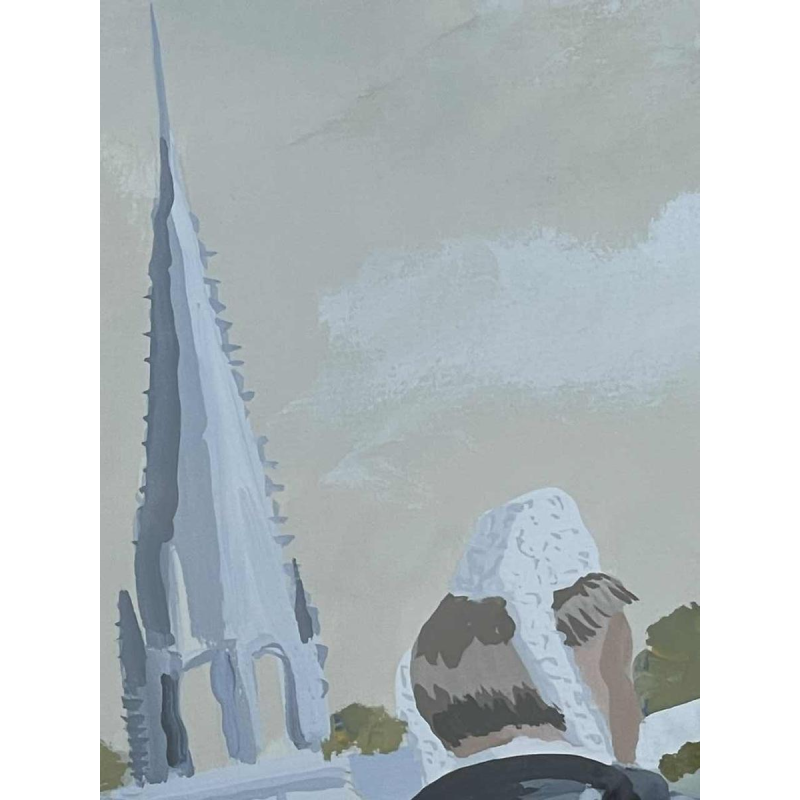 Thierry GUILLEMOT (1957-) « Procession à Sainte Anne la Palud Bretagne » olie