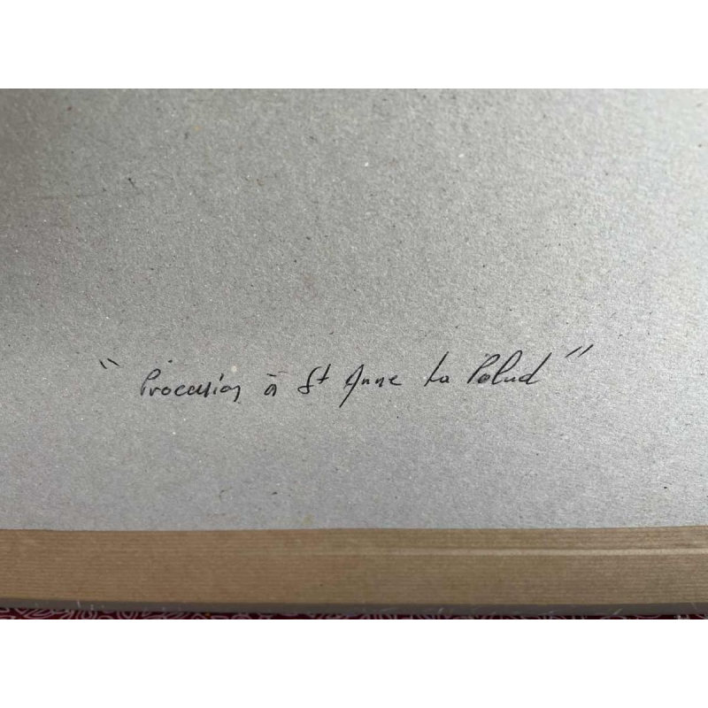 Thierry GUILLEMOT (1957-) «Procession à Sainte Anne la Palud en Bretagne » huile