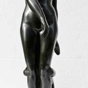 JEUNE FEMME ET FAUNE,BRONZE ART-DECO PAUL SILVESTRE