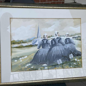 Thierry GUILLEMOT (1957-) « Procession à Sainte Anne la Palud Bretagne » oil