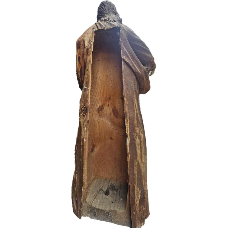 Statue en bois polychrome, Saint-Joseph et l'enfant Jésus, sculpture 18ème s