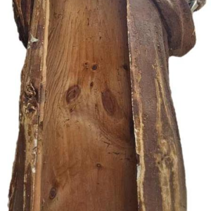 Statue en bois polychrome, Saint-Joseph et l'enfant Jésus, sculpture 18ème s