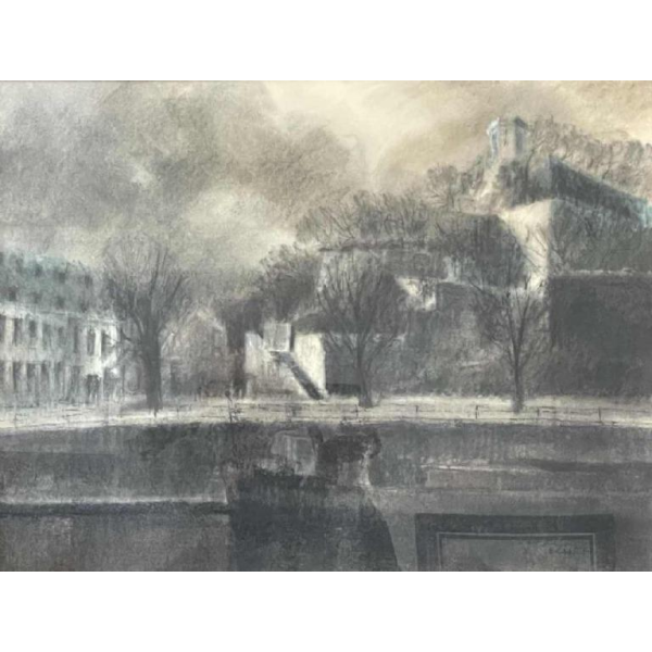 Roger SCHEP (-2007) « La pointe de la Citadelle de Namur - la Sambre » vers 1970