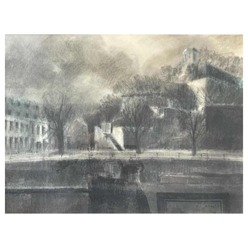 Roger SCHEP (-2007) « La pointe de la Citadelle de Namur - la Sambre » vers 1970