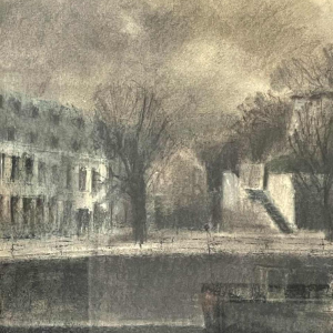 Roger SCHEP (-2007) La pointe de la Citadelle de Namur - la Sambre circa 1970