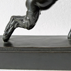 JEUNE FEMME ET FAUNE,BRONZE ART-DECO PAUL SILVESTRE