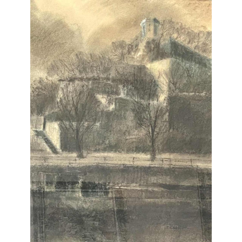 Roger SCHEP (-2007) « La pointe de la Citadelle de Namur - la Sambre » vers 1970