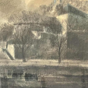 Roger SCHEP (-2007) « La pointe de la Citadelle de Namur - la Sambre » vers 1970