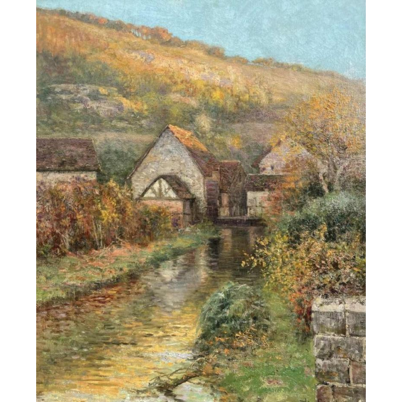Jean BEAUDUIN (1851-1916) « Le Vieux Moulin » huile sur toile 73x60cm