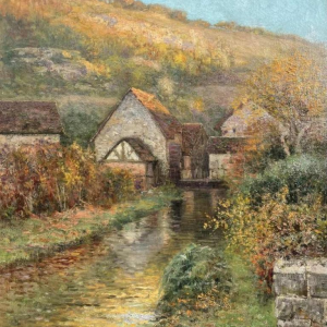 Jean BEAUDUIN (1851-1916) « Le Vieux Moulin » huile sur toile 73x60cm