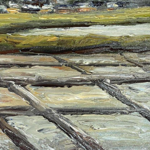 Jacques Vander Elst (1925-1991): “Zoutmoerassen Batz s/mer Bretagne 1974” hst