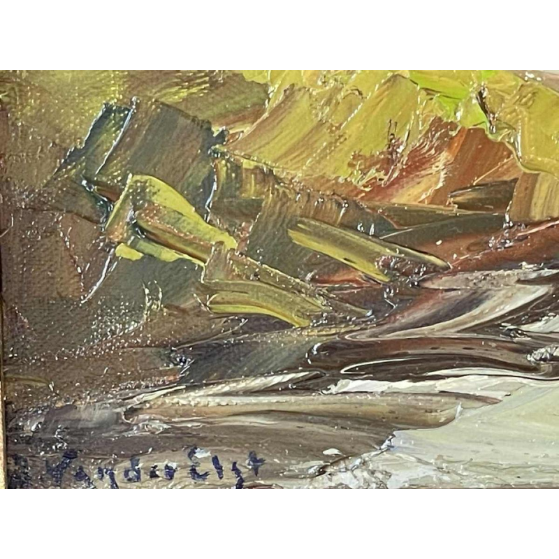 Jacques Vander Elst (1925-1991): “Salt marshes Batz s/mer Brittany 1974” hst