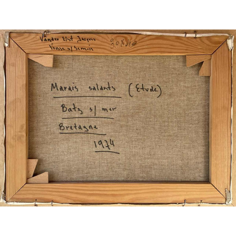 Jacques Vander Elst (1925-1991): “Zoutmoerassen Batz s/mer Bretagne 1974” hst
