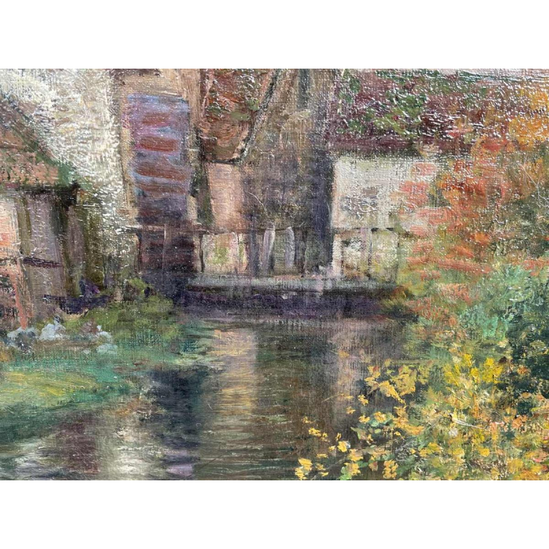 Jean BEAUDUIN (1851-1916) « Le Vieux Moulin » huile sur toile 73x60cm