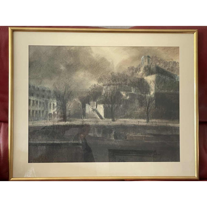 Roger SCHEP (-2007) « La pointe de la Citadelle de Namur - la Sambre » vers 1970