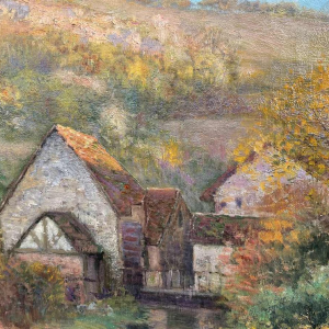 Jean BEAUDUIN (1851-1916) « Le Vieux Moulin » huile sur toile 73x60cm