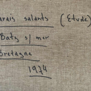 Jacques Vander Elst (1925-1991): « Marais salants Batz s/mer Bretagne 1974 » hst