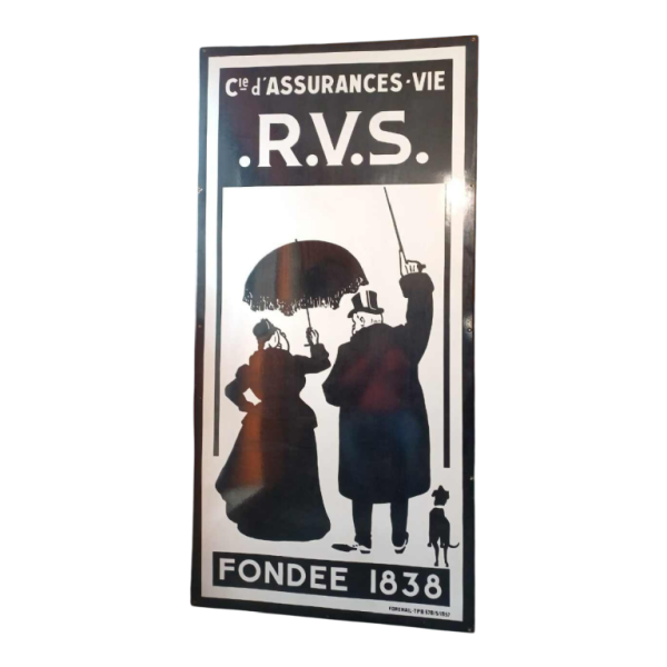 RVS levensverzekeringsmaatschappij, geëmailleerde plaque, 1957